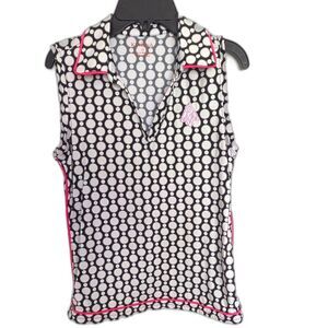 KINONA Sleeveless Top - Black White Hot Pink - M
